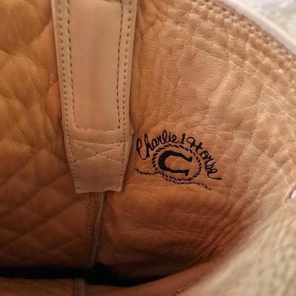 Charlie 1 Horse by Lucchese Tan Quilted Leather Cowboy Boots - Picture 9 of 10